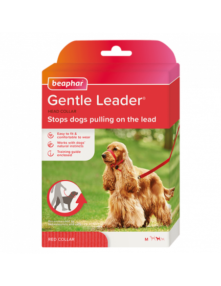Beaphar Gentle Leader повод срещу дърпане за куче, червен, средни породи