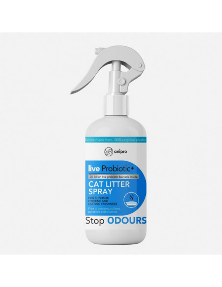 anipro Live Probiotic+ Stop Odour - пробиотичен спрей за премахване на миризми от котешка тоалетна, 500 мл