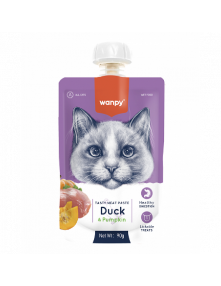 Wanpy Tasty Cat - месна паста патица и тиква, 90 г