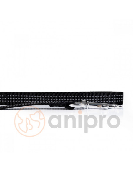 anipro Sport+ повод от лента със светлоотразителни нишки, 15мм/120см черен