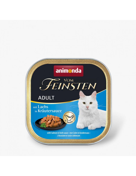 Vom Feinsten Adult пастет за котки, със сьомга в билков, 100 г