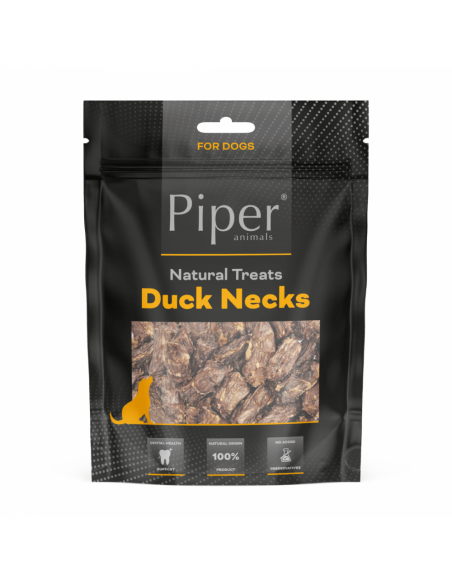 Piper Treats Duck Necks натурални лакомства за кучета от сушени патешки шийки, с намалено съдържание на мазнини, 200 г