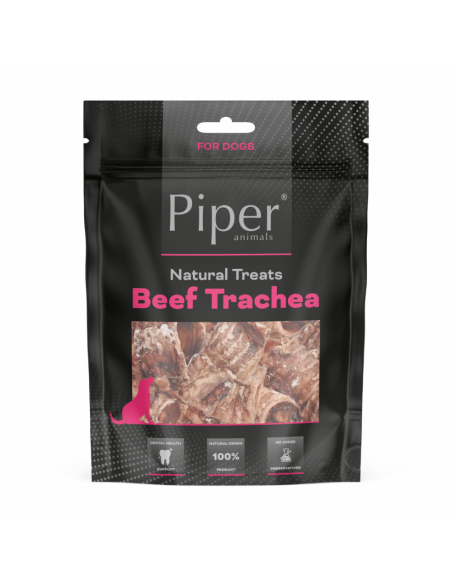 Piper Treats Beef Trachea натурални лакомства за кучета от сушена говежда трахея, за поддържане на ставите, 5бр./оп., 80-100 