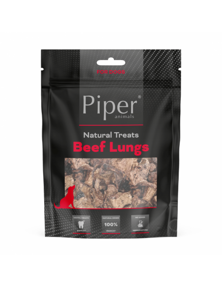 Piper Treats Beef Lungs натурални лакомства за кучета от сушен говежди дроб, с високо съдържание на протеин, 100 г