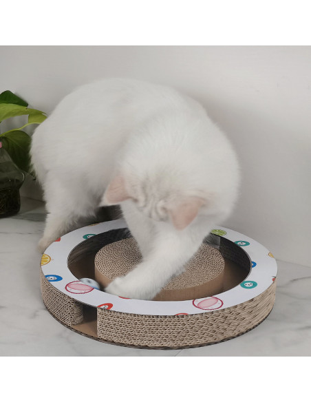 anipro Драскалка за котки, малък кръг бяла, 33х33х4.5 см