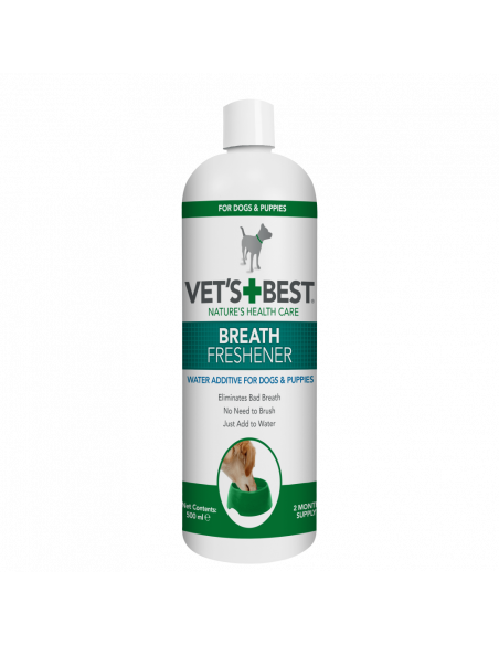 Vets Best Breath Freshener вода за уста за кучета, за свеж дъх с мента и карамфил, 500 мл