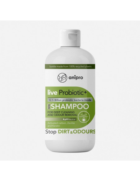 anipro Live Probiotic+ Stop Dirt - Odours - пробиотичен шампоан за кучета против миризми и упорити замърсявания, 250 мл