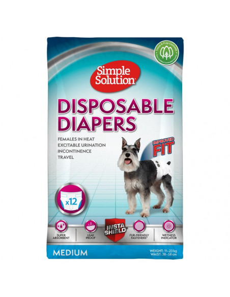 Simple Solution памперс за женски кучета, М 12бр