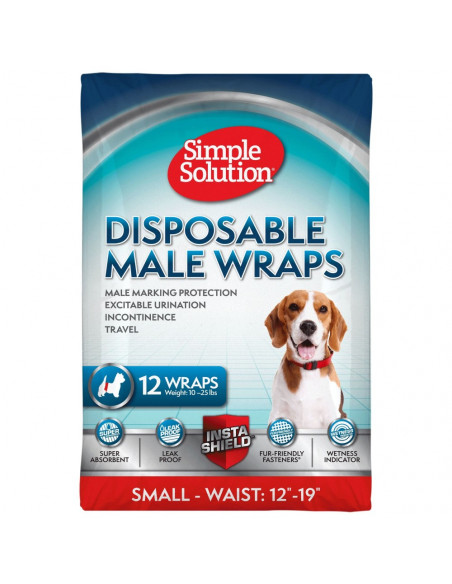 Simple Solution памперс за мъжки кучета, S 12бр, 30 - 48 см