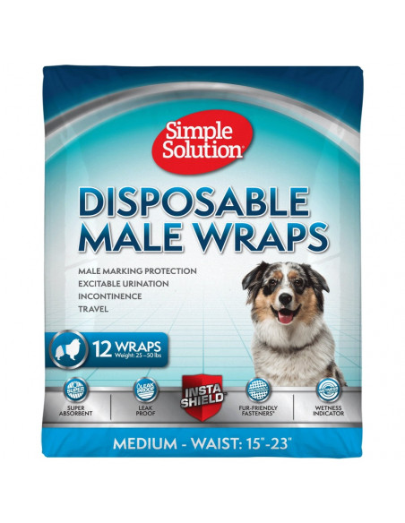 Simple Solution памперс за мъжки кучета, M 12бр, 38 - 58 см