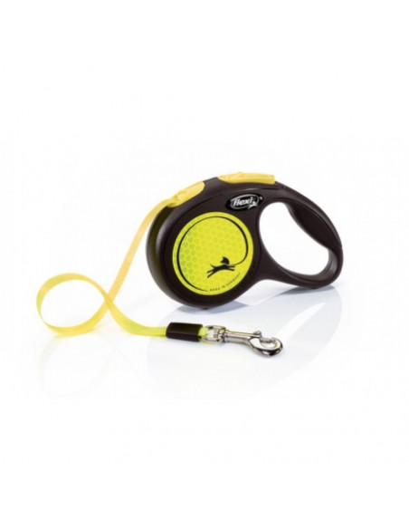 flexi Classic Neon M - 5м лента, жълт, до 25кг - светлоотразителен